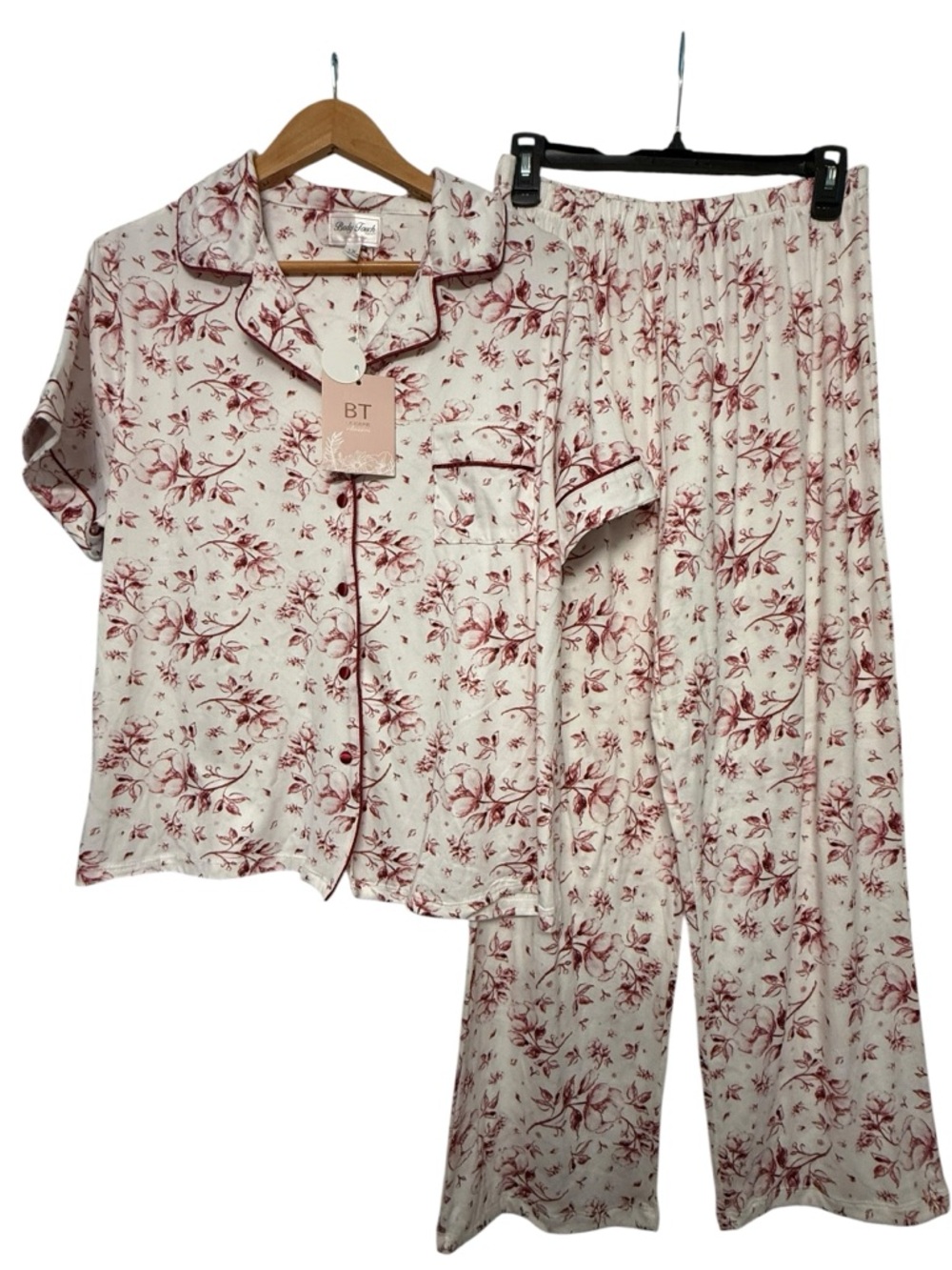 NWT Body Touch Lingerie 1X Floral Pajama Set Cozy Soft Girl Coquette Lounge Set